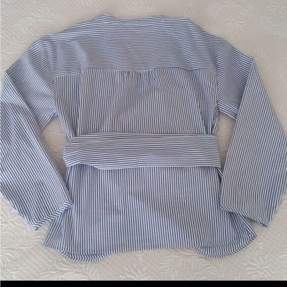 NWT J CREW STRIPED Wrap Top - Picture 5 of 11